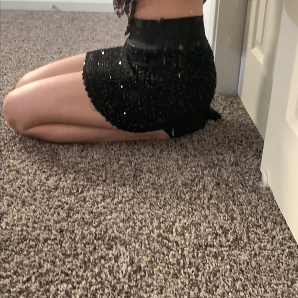 Shiny mini skirts